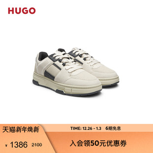 新年礼物 新款 HUGO雨果 25年秋季 合成革低帮运动鞋 男士