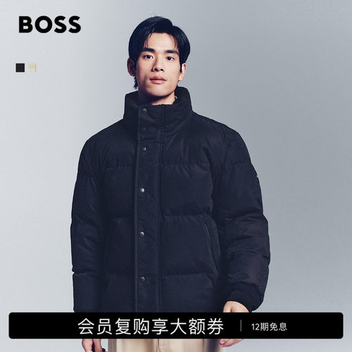 【面包服】BOSS博斯 男士仿羊羔绒立领宽松版型棉服