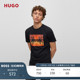 T恤 BOSS雨果博斯男士 棕榈树图案平纹针织休闲短袖 HUGO