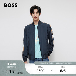 秋冬条纹机能夹克外套 HUGO 飞行员夹克 BOSS男士 休闲时尚