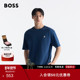 徽标饰片棉质宽松T恤 男士 100% BOSS博斯