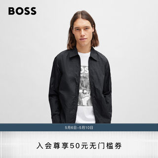 【衬衫外套】HUGO BOSS男士24夏季新款两穿宽松哈灵顿夹克外套