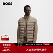 羊皮革衣袖 BOSS博斯 男士 内里填充夹克外套
