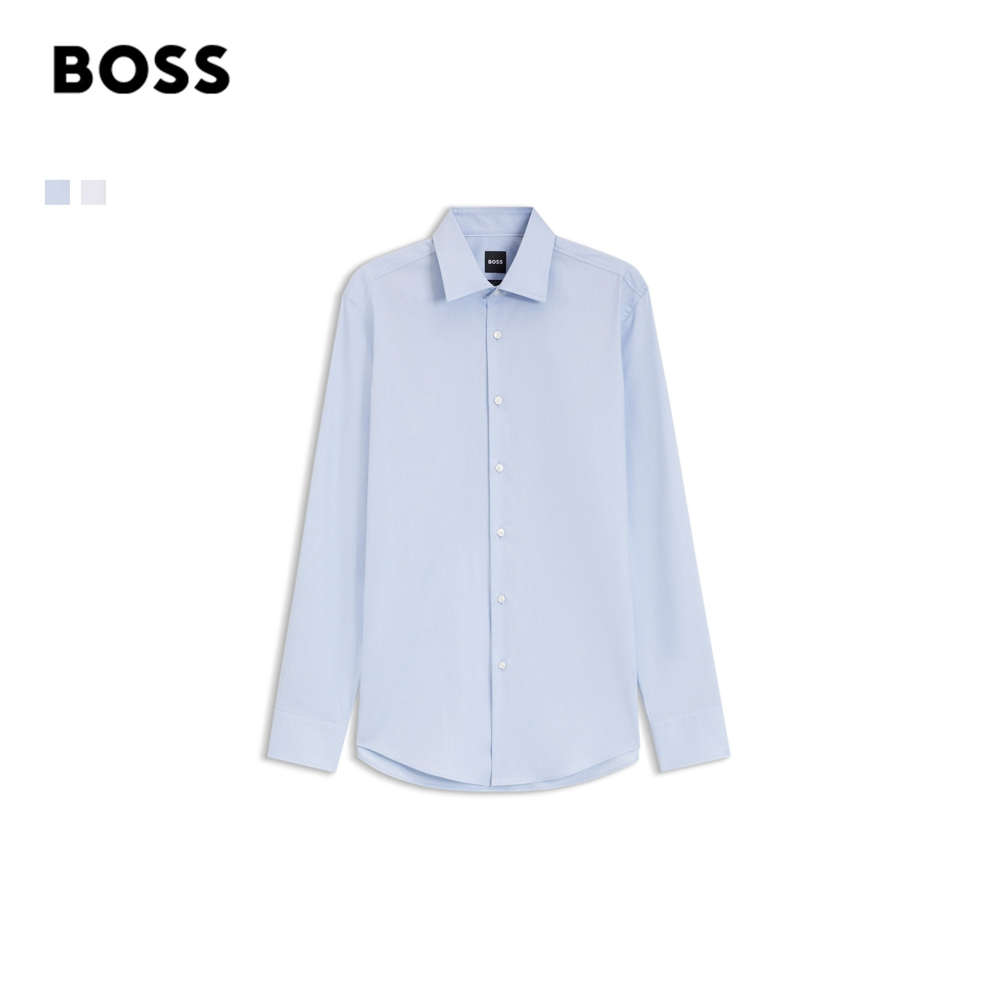 【长袖衬衫】BOSS博斯 男士26年秋季新款棉质混纺长袖衬衫