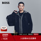 徽标细节装 饰拉链门襟夹克 男士 秋款 吸湿速干 BOSS博斯