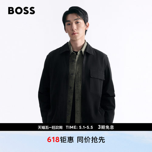 【行政夹克】BOSS博斯26新款男休闲通勤拉链开合做旧宽松夹克外套 - 封面