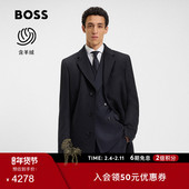 含羊绒 BOSS博斯 男士 冬款 羊毛羊绒混纺羊毛大衣外套