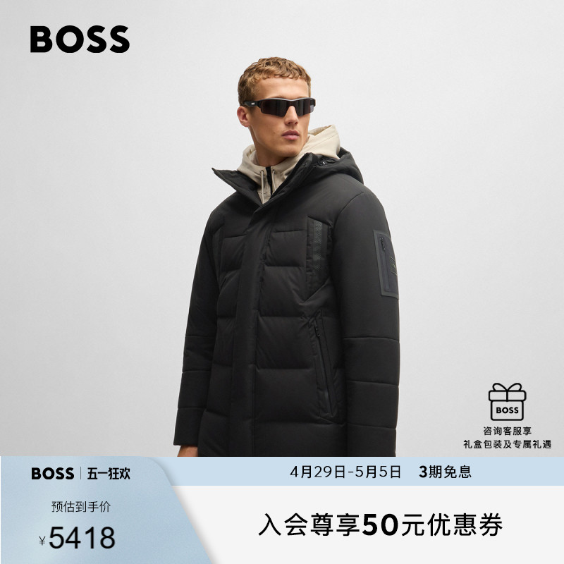 【派克羽绒服】HUGO BOSS男士常规版型休闲派克大衣羽绒服