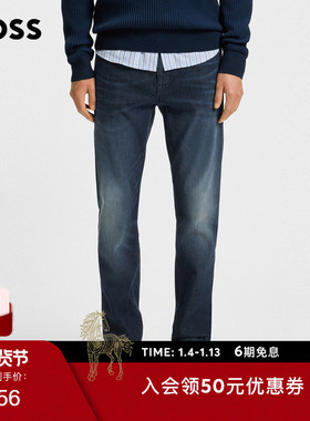 BOSS博斯 男士2025年秋季新款蓝色修身柔软牛仔裤