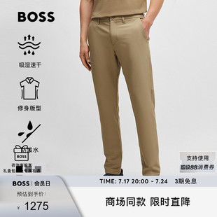 弹性面料修身 HUGO BOSS男士 易打理休闲长裤 版 吸湿速干 防泼水