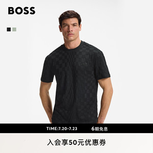 【100%棉保时捷联名】BOSS博斯 男士26年夏季新款棉质四向弹力T恤