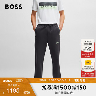 BOSS雨果博斯男士 2024夏季 新款 HUGO 立体模压装 饰开衩卫裤