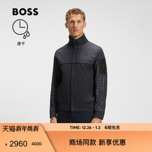 速干运动夹克 新款 BOSS博斯 2025秋季 印花饰片束腰夹克 男士