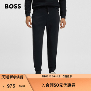 2025秋款 男士 BOSS博斯 撞色徽标棉质毛圈布卫裤 100%棉