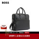经典 款 BOSS博斯 男士 压印徽标皮革公文包