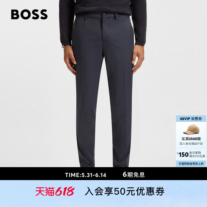 【父亲节礼物】【休闲长裤】BOSS博斯 男士弹力斜纹布高尔夫长裤