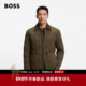 BOSS博斯 磨砂皮革镶边夹克 新款 男士 26年春季