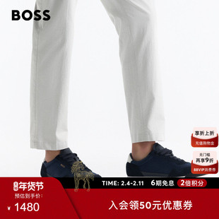 【情人节礼物】BOSS博斯 男士混合材质系带运动鞋TTNM SL轻量版