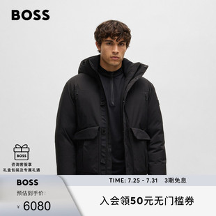 BOSS博斯 羽绒填充与可拆卸风帽夹克 男士