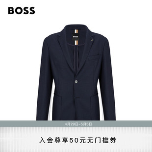 款 HUGO 经典 弹力羊毛混纺商务修身 BOSS雨果博斯男士 西服外套夹克