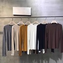 秋季 韩版 纯色圆领长袖 T恤女黑色修身 上衣 元 显瘦基础打底衫 熙8051