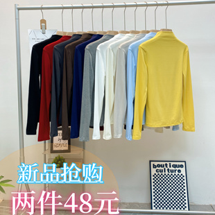 熙 女长袖 秋冬新款 打底衫 T恤内搭高弹显瘦小杉 半高领修身 yuanxi元