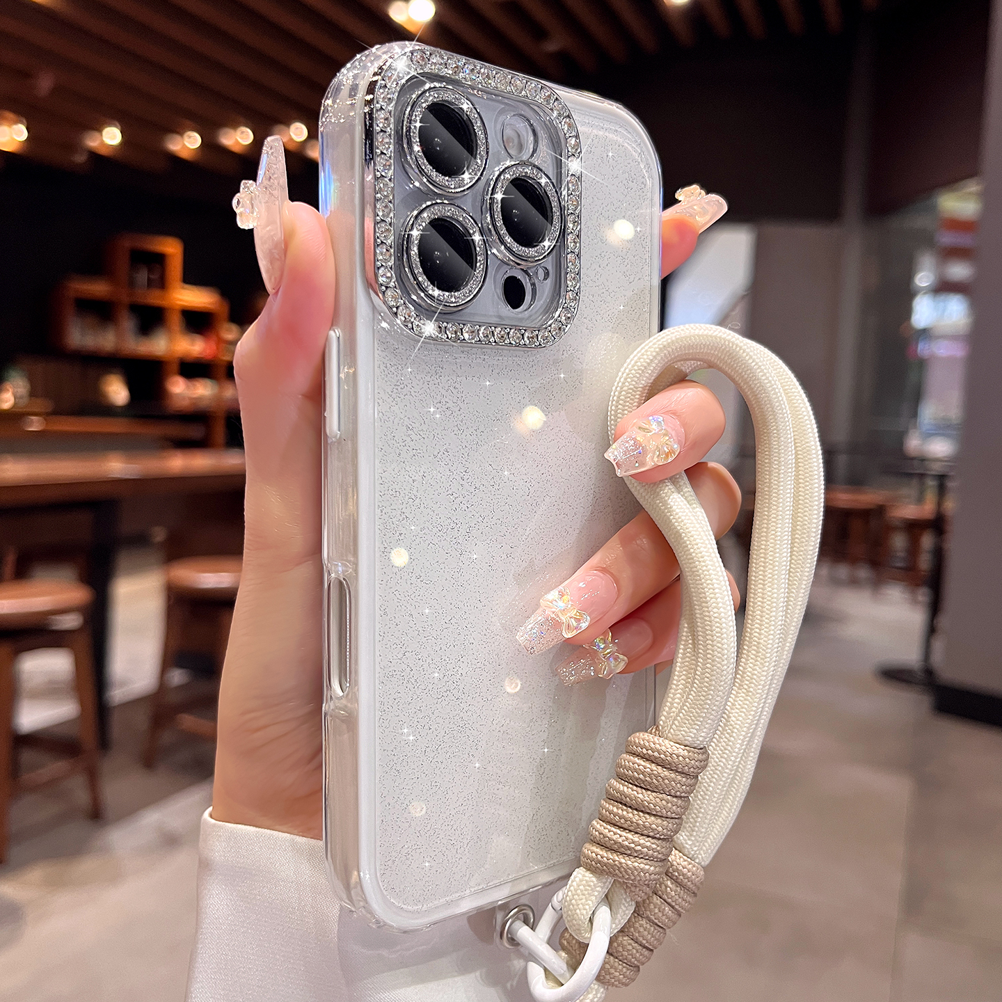 镶钻镜头圈适用苹果16pro手机壳