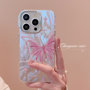 女苹果14promax超火好看 蝴蝶翅膀适用iPhone15Pro手机壳2025新款 13pro高级感小众12pm全包防摔16pro硅胶套