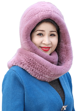 冬围巾帽子中老年老太帽皮草帽子