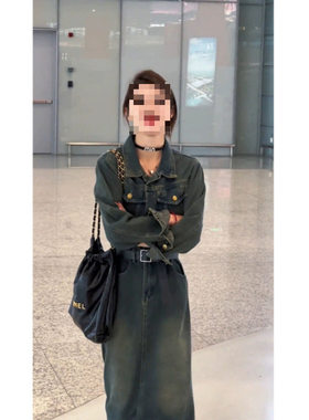 复古设计感牛仔连衣裙2025早春新款春季小个子春秋裙子长裙女装