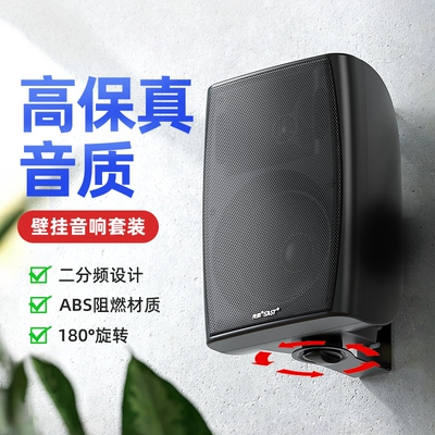 先科音响壁挂式音箱蓝牙店铺专用会议室功放套装挂壁挂墙商用有线