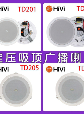 Hivi/惠威TD201/TD202吸顶喇叭店铺背景音乐天花音箱广播音响喇叭