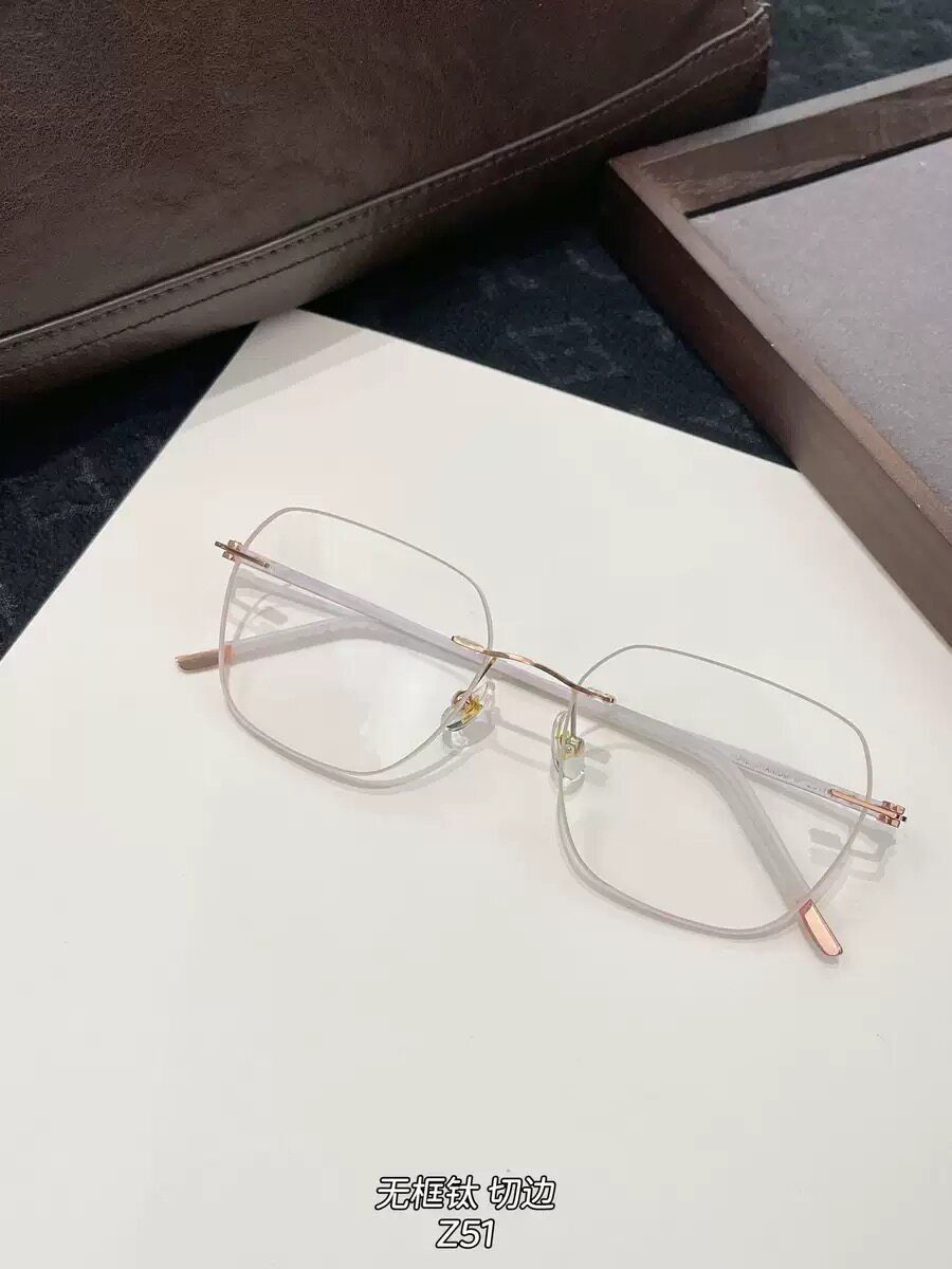 新款时尚无框切边眼镜架网红超轻纯钛眼镜框防蓝光可配近视z51