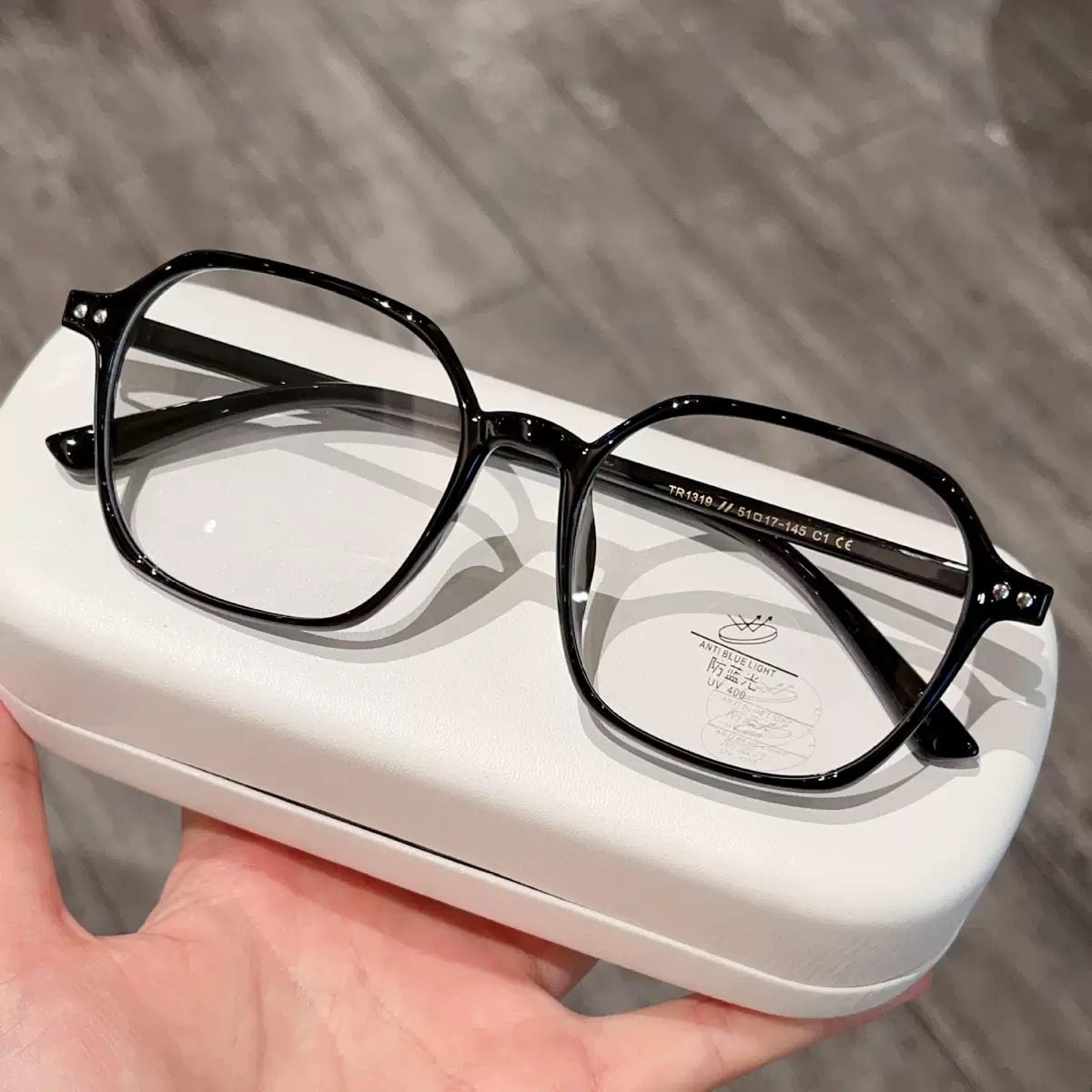 时尚大框眼镜多边形素颜早八神器1319高级感简约氛围感眼镜