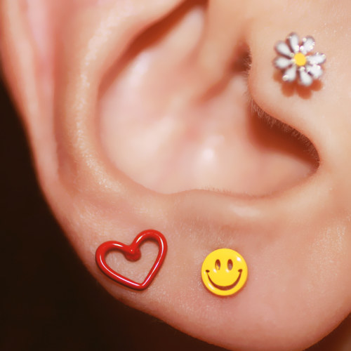 笑脸美式复古ins多巴胺耳钉