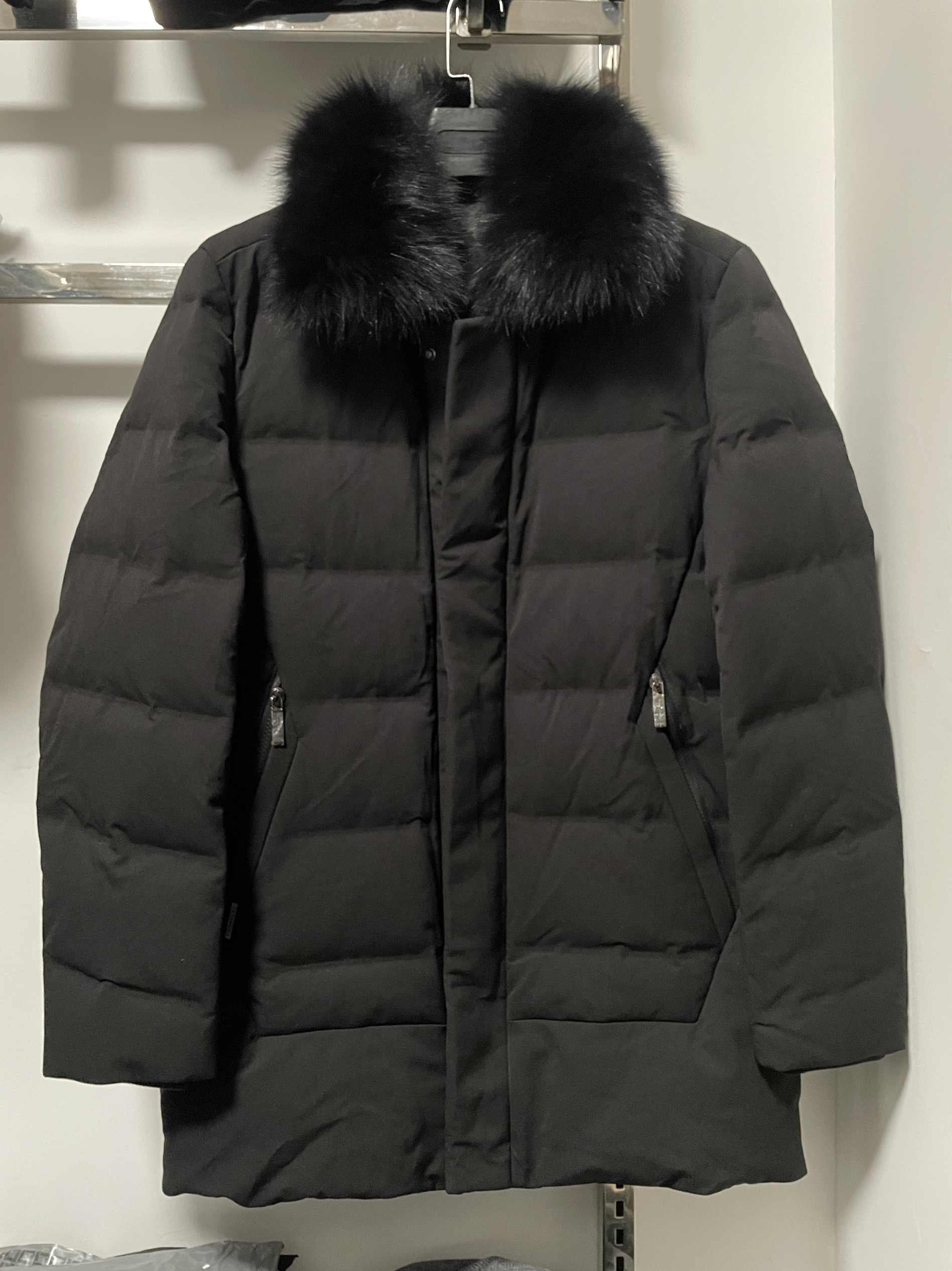 撤柜秋冬男士商务休闲狐狸真毛领中长款翻领羽绒服保暖外套