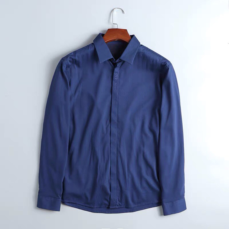 秋冬男士商务休闲加绒长袖衬衫保暖衬衣外贸男装