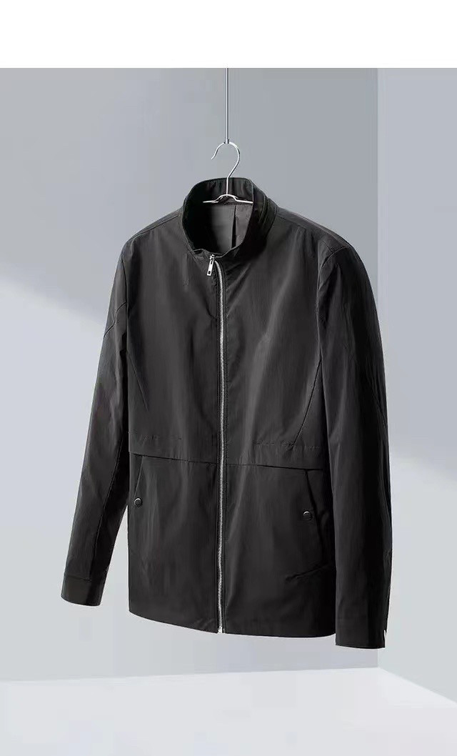 撤柜春秋男士夹克外套上衣休闲纯色新款舒适立领挺括简约