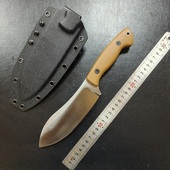 毕方制作电渣9cr18mov不锈钢经典 茄子刀型户外万用一体龙骨砍切刀