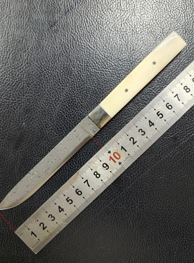 手工蛤刃古典手把肉刀牛骨手柄大马士革夹钢芯层VG10刃材黑檀木套