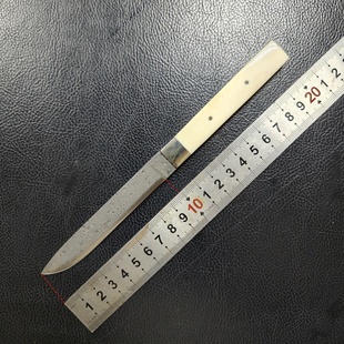 手工蛤刃古典手把肉刀牛骨手柄大马士革夹钢芯层VG10刃材黑檀木套