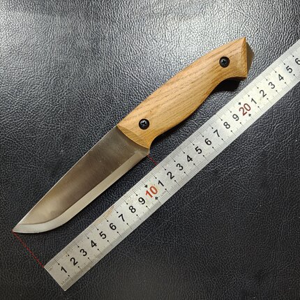 毕方制作北欧灯塔手工制作全龙骨高强度1085碳钢斯堪刃碳化木柄刀