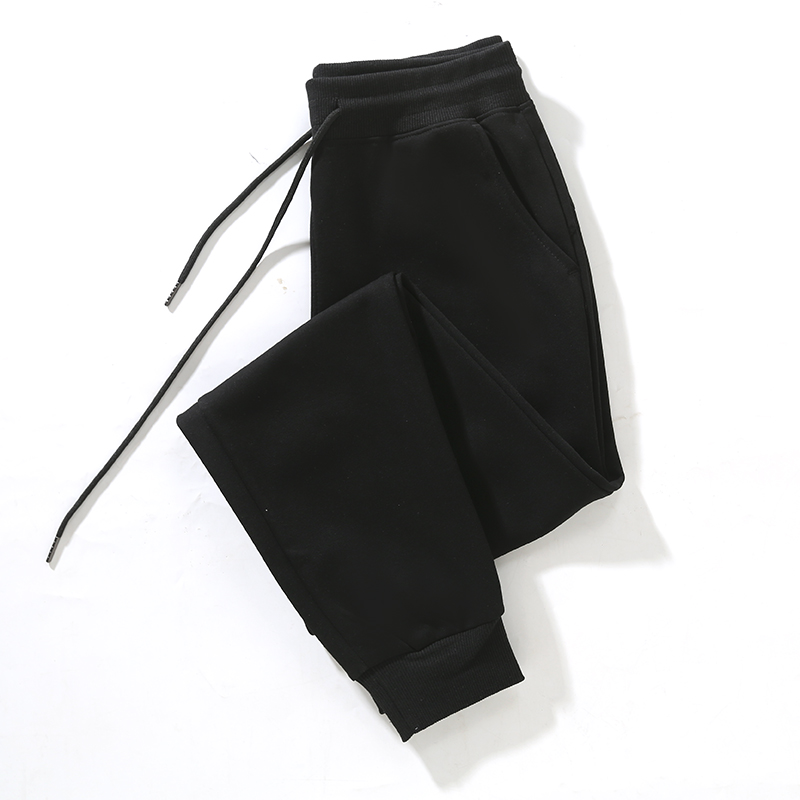 加绒秋冬季休闲长裤纯棉男女同款潮流休闲裤