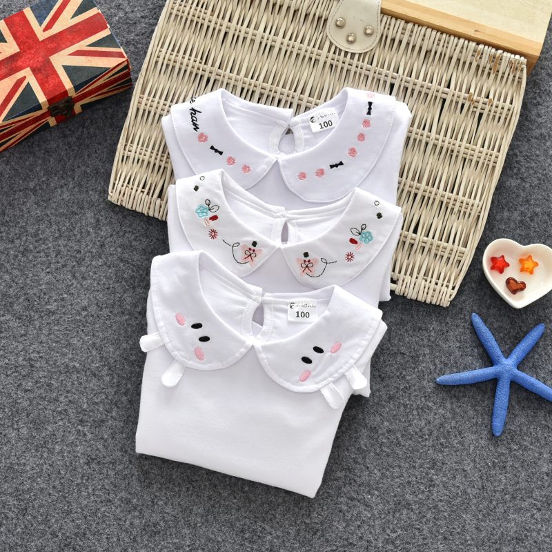 小童装春秋款长袖上衣衫娃娃领