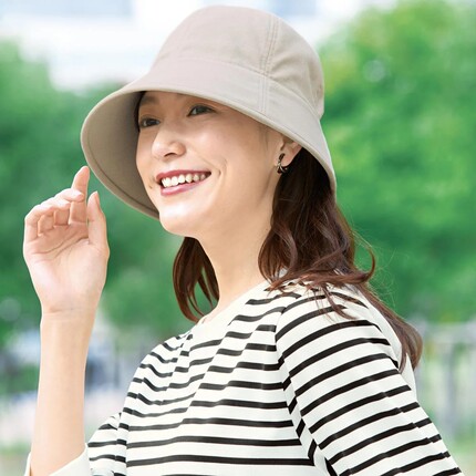 日本代购2026年夏号可骑行佩戴抗风宽檐 UV 郁金香遮阳帽