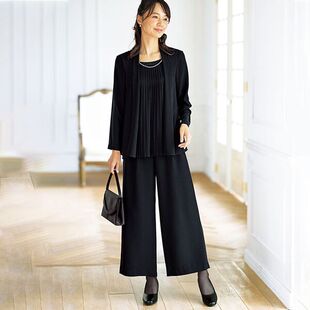有大码 2024年春季 宽松套装 叠穿风设计阔腿裤 日本代购 女士可机洗