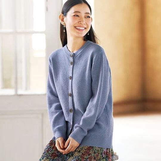 2023年秋冬款日本代购女装细微差别忧郁色时尚针织开衫 有大码