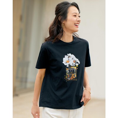 日本代购2026年夏季薄而光滑短袖宽松插图印花T恤2色组 有大码