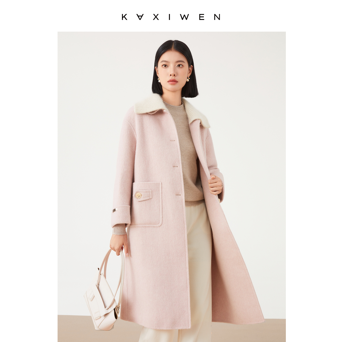 佧茜文双面呢大衣2023冬