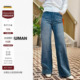 雅舒曼&图图妈 醋酸牛仔四面弹直筒休闲牛仔裤 万向弹 简约时尚